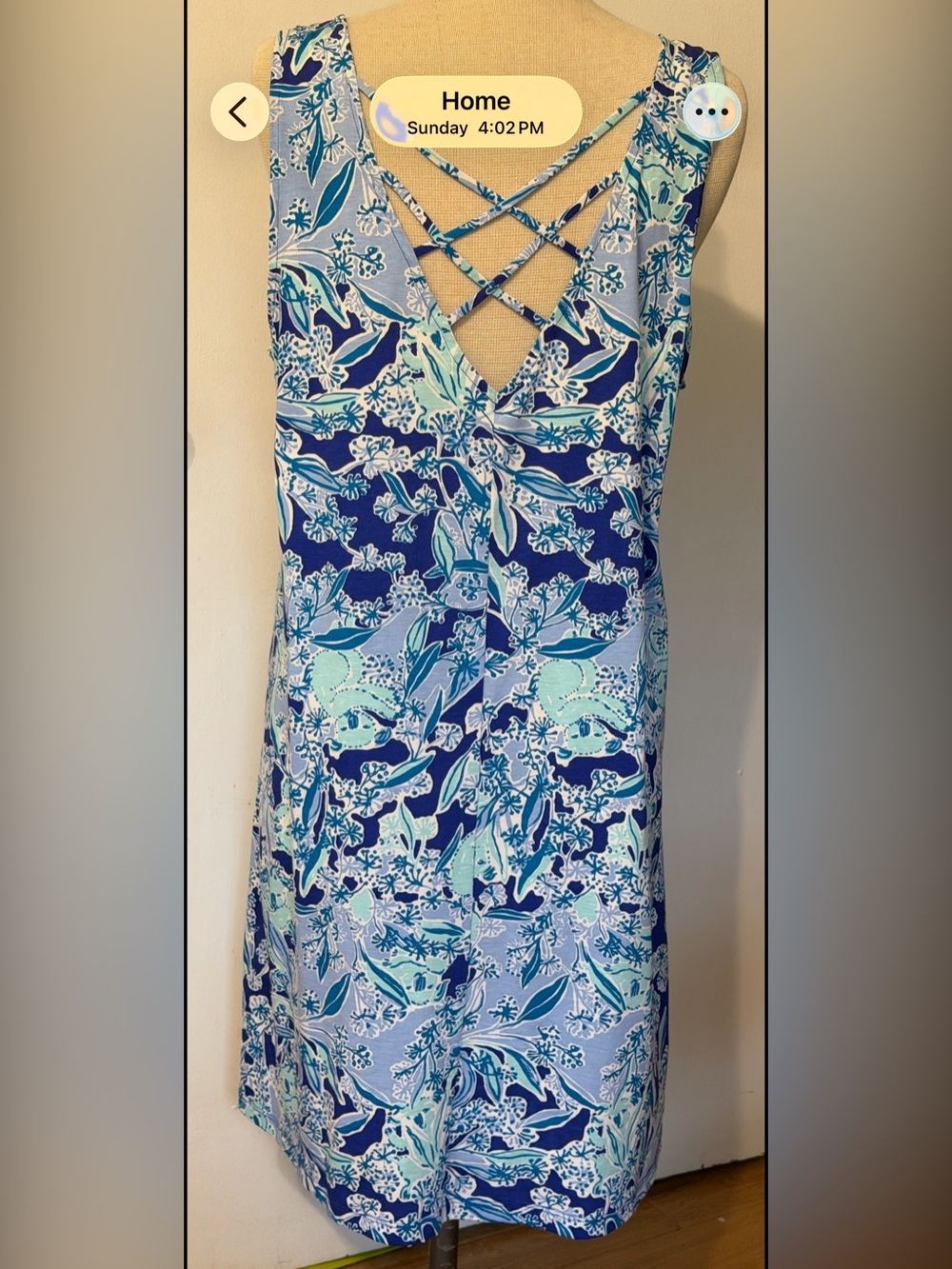 Lilly Pulitzer Blue & Aqua Floral Sleeveless Dress